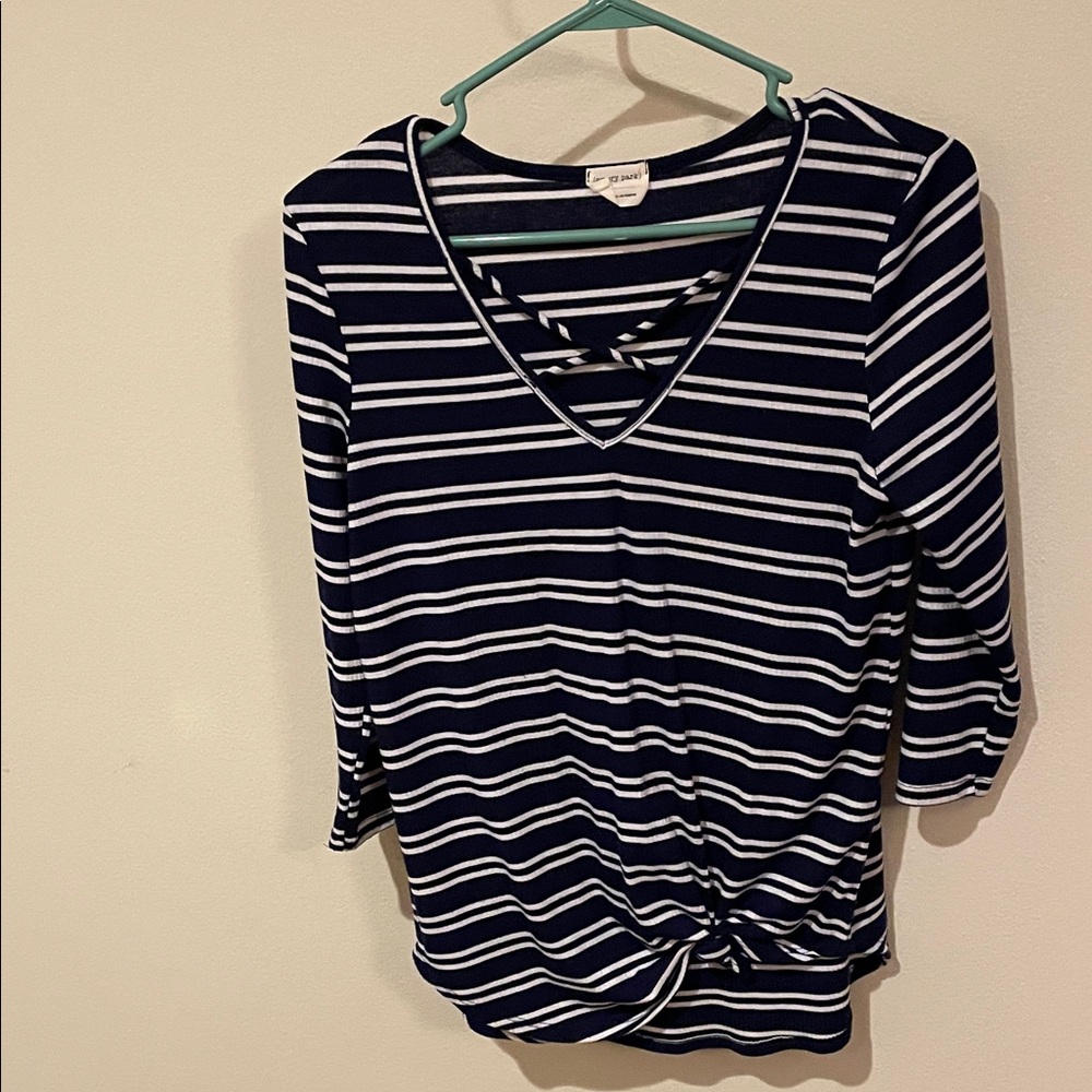 Old Navy Navy and White Striped Blouse